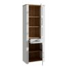 BOHOL 2 Door 1 Drawer Narrow Display Cabinet in Riviera Oak & White - Image 3