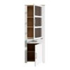 BOHOL 2 Door 1 Drawer Narrow Display Cabinet in Riviera Oak & White - Image 4