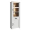 BOHOL 2 Door 1 Drawer Narrow Display Cabinet in Riviera Oak & White - Image 5