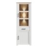 BOHOL 2 Door 1 Drawer Narrow Display Cabinet in Riviera Oak & White - Image 6