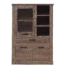 CORONA 1 Door 1 Drawer 3 Shelves Display Cabinet in Tabak Oak - Image 2