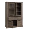 CORONA 1 Door 1 Drawer 3 Shelves Display Cabinet in Tabak Oak - Image 3