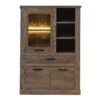 CORONA 1 Door 1 Drawer 3 Shelves Display Cabinet in Tabak Oak - Image 5