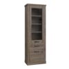 CORONA 2 Doors 1 Drawer 3 Shelves Narrow Display Cabinet in Tabak Oak