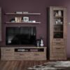 CORONA 2 Doors 1 Drawer 3 Shelves Narrow Display Cabinet in Tabak Oak - Image 5