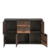 BEST CHEST Storage Cabinet with 2 Drawers & 5 Doors in Concrete Optic Dark Grey & Old-Wood Vintage - Image 5