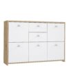 BEST CHEST Storage Cabinet with 2 Drawers & 5 Doors in Artisan Oak & White