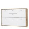 BEST CHEST Storage Cabinet with 2 Drawers & 5 Doors in Artisan Oak & White - Image 3