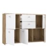 BEST CHEST Storage Cabinet with 2 Drawers & 5 Doors in Artisan Oak & White - Image 6