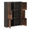 BEST CHEST Storage Cabinet with 6 Doors in Concrete Optic Dark Grey & Old-Wood Vintage - Image 4