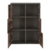 BEST CHEST Storage Cabinet with 6 Doors in Concrete Optic Dark Grey & Old-Wood Vintage - Image 5
