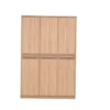 CREMONA 3 Doors Wardrobe 140cm in Cappuccino Gloss & Sonoma Oak