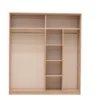 CREMONA 3 Doors Wardrobe 140cm in Cappuccino Gloss & Sonoma Oak - Image 3