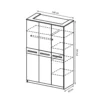 CREMONA 3 Doors Wardrobe 140cm in Cappuccino Gloss & Sonoma Oak - Image 4