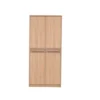 CREMONA 2 Doors Wardrobe - 95cm in Cappuccino Gloss & Sonoma Oak