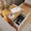 DENTRO Right Bedside Cabinet in White Matt & Oak Sterling - Image 3