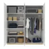 FUTURA 4 Doors Wardrobe 200cm in White Gloss - Image 4