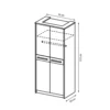 CREMONA 2 Doors Wardrobe - 95cm in Cappuccino Gloss & Sonoma Oak - Image 3