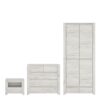 ANGEL Package - 1 Drawer Bedside Cabinet, 2+3 Chest of Drawers, 2 Doors 2 Drawers Fitted Wardrobe in White Oak