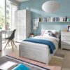 ANGEL Package - 1 Drawer Bedside Cabinet, 2+3 Chest of Drawers, 2 Doors 2 Drawers Fitted Wardrobe in White Oak - Image 5