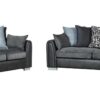 EMILY Sofa Set 3+2 in Grey Fabric & Black PU - Image 3