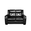 VICTORIA Leather Aire Sofa Set 3+2 in Black - Image 6