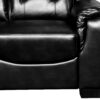 VICTORIA Leather Aire Sofa Set 3+2 in Black - Image 4