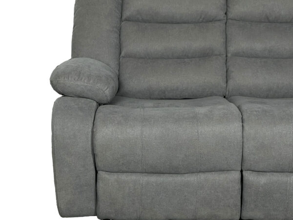 ROMA Manual Recliner Sofa Set 3+2 in Grey Fabric - Image 12