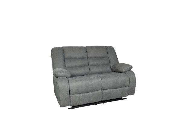 ROMA Manual Recliner Sofa Set 3+2 in Grey Fabric - Image 5