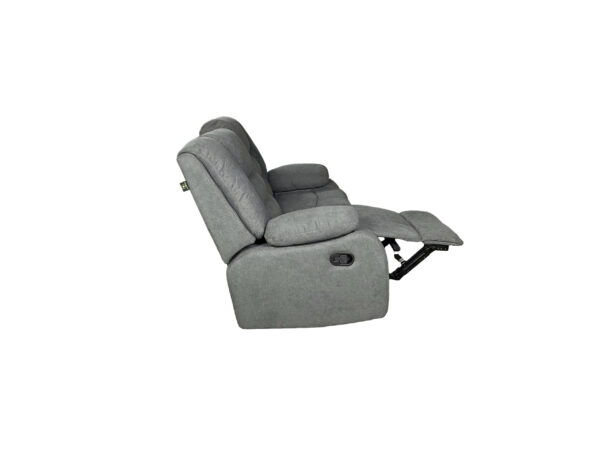 ROMA Manual Recliner Sofa Set 3+2 in Grey Fabric - Image 10