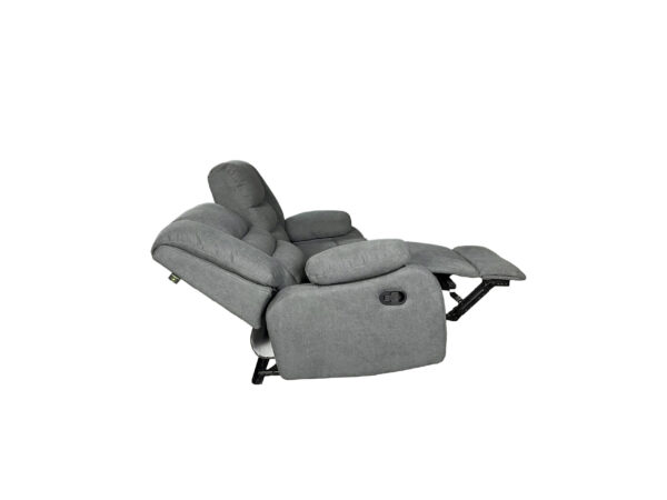 ROMA Manual Recliner Sofa Set 3+2 in Grey Fabric - Image 9