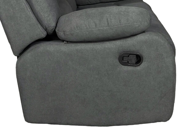 ROMA Manual Recliner Sofa Set 3+2 in Grey Fabric - Image 8