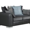EMILY Sofa Set 3+2 in Grey Fabric & Black PU - Image 6