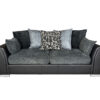 EMILY Sofa Set 3+2 in Grey Fabric & Black PU - Image 4