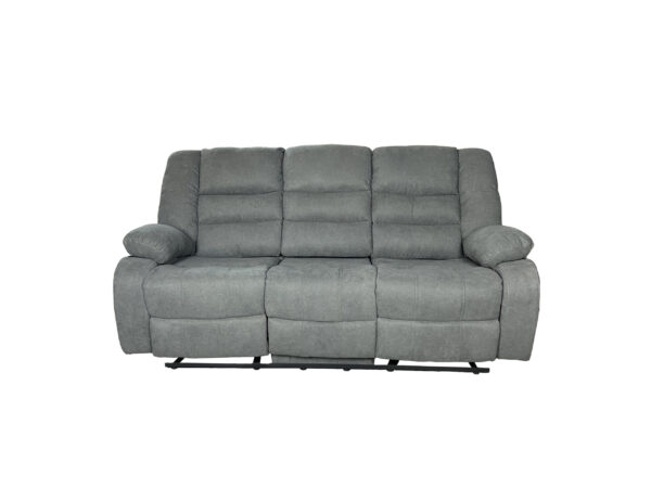 ROMA Manual Recliner Sofa Set 3+2 in Grey Fabric - Image 3