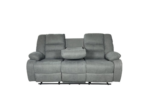 ROMA Manual Recliner Sofa Set 3+2 in Grey Fabric - Image 2