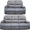 VALENCIA Manual Fabric Recliner Sofa Set in Grey