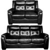 VICTORIA Leather Aire Sofa Set 3+2 in Black