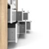 LINE Wardrobe with 3 Sliding Doors & 6 Drawers in Oak & White High Gloss - Image 10