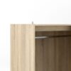 LINE Wardrobe with 3 Sliding Doors & 6 Drawers in Oak & White High Gloss - Image 9
