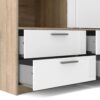 LINE Wardrobe ith 2 Sliding Doors & 4 Drawers in Oak & White High Gloss - Image 10