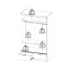 LINE Wardrobe with 2 Sliding Doors 7 2 Drawers in White & Jackson Hickory Oak - Image 2