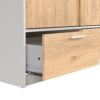 LINE Wardrobe with 2 Sliding Doors 7 2 Drawers in White & Jackson Hickory Oak - Image 6