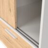 LINE Wardrobe with 2 Sliding Doors 7 2 Drawers in White & Jackson Hickory Oak - Image 5