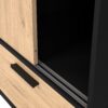 LINE Wardrobe with 2 Sliding Doors & 2 Drawers in Black & Jackson Hickory Oak - Image 10