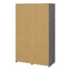 LINE Wardrobe with 2 Sliding Doors & 2 Drawers in White & Concrete - Image 4