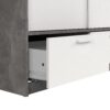 LINE Wardrobe with 2 Sliding Doors & 2 Drawers in White & Concrete - Image 10