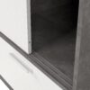 LINE Wardrobe with 2 Sliding Doors & 2 Drawers in White & Concrete - Image 9