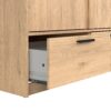 LINE Wardrobe with 2 Sliding Doors and 2 Drawers in Jackson Hickory Oak - Image 9