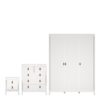 BARCELONA Package inc. 2 Drawers Bedside Table, 3+2 Chest of Drawers, 3 Doors Wardrobe in White